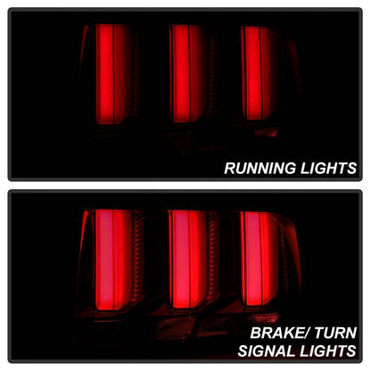 Spyder 05-09 Ford Mustang (Red Light Bar) LED Tail Lights - Smoke ALT-YD-FM05V3-RBLED-SM 5086723