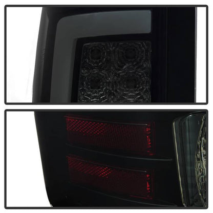 Spyder 07-13 GMC Sierra 1500 V2 Light Bar LED Tail Lights - Blk Smoke (ALT-YD-GS07V2-LBLED-BSM) 5084750