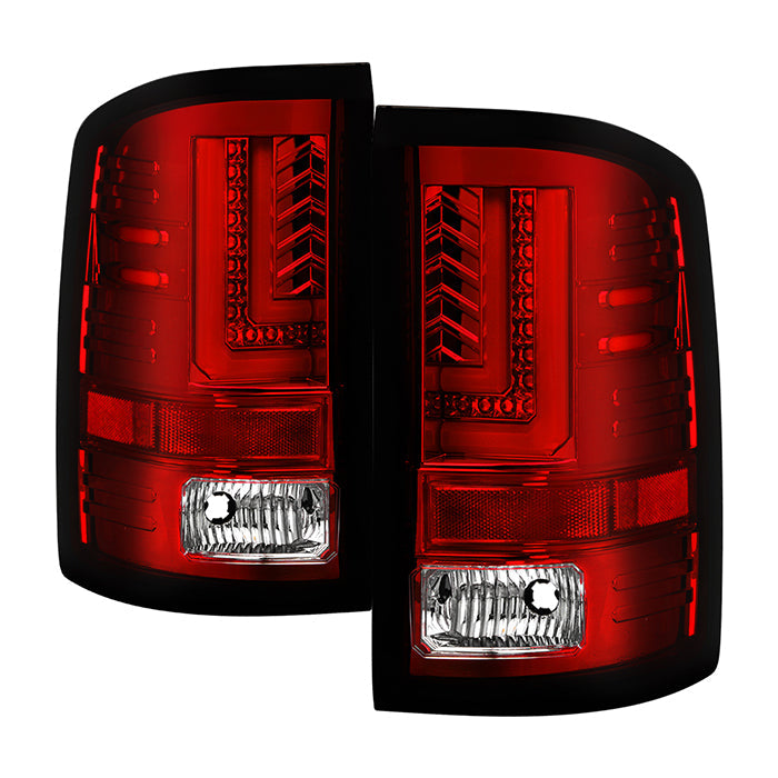 Spyder GMC Sierra 14-16 LED Tail Lights Red Clear ALT-YD-GS14-LBLED-RC 5080677