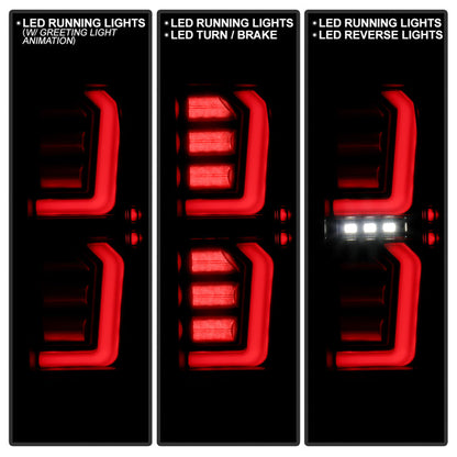 SPYDER 19-20 GMC Sierra 1500 (w/o Factory LED) LED Tail Lights - Black Smoke (ALT-YD-GS19-GRLED-BSM) 5089458