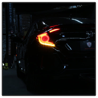 Spyder 16-19 Honda Civic 4 Door Light Bar LED Tail Lights - Black - ALT-YD-HC164D-LB-BK 5086051