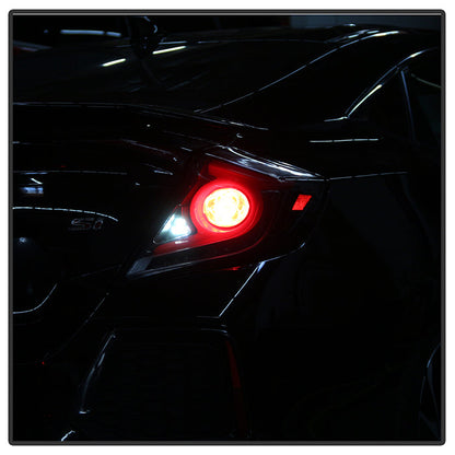 Spyder 16-19 Honda Civic 4 Door Light Bar LED Tail Lights - Black - ALT-YD-HC164D-LB-BK 5086051