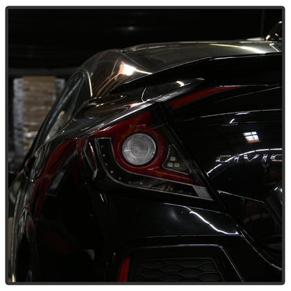 Spyder 16-19 Honda Civic 4 Door Light Bar LED Tail Lights - Black - ALT-YD-HC164D-LB-BK 5086051