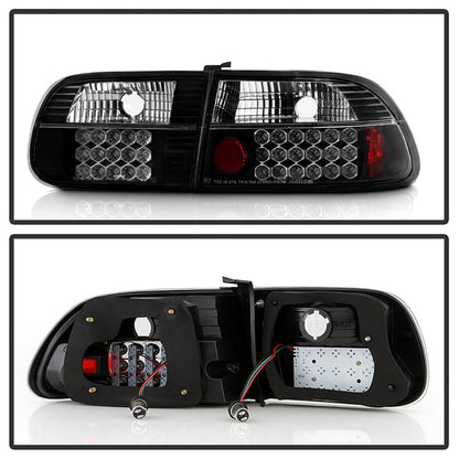 Spyder Honda Civic 92-95 3DR LED Tail Lights Black ALT-YD-HC92-3D-LED-BK 5004727