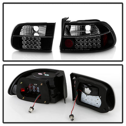 Spyder Honda Civic 92-95 3DR LED Tail Lights Black ALT-YD-HC92-3D-LED-BK 5004727