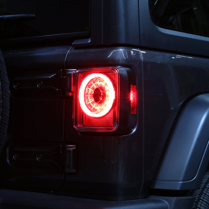 Spyder 19-20 Jeep Wrangler - Full LED Tail Lights - Seq Turn Signal - Black ALT-YD-JW19-SEQ-BK 5086174