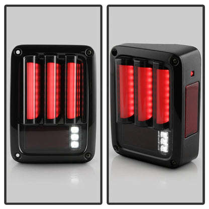 Spyder 07-16 Jeep Wrangler Verison 2 Light Bar LED Tail Lights - Smoke (ALT-YD-JWA07V2-LBLED-BSM) 5084781