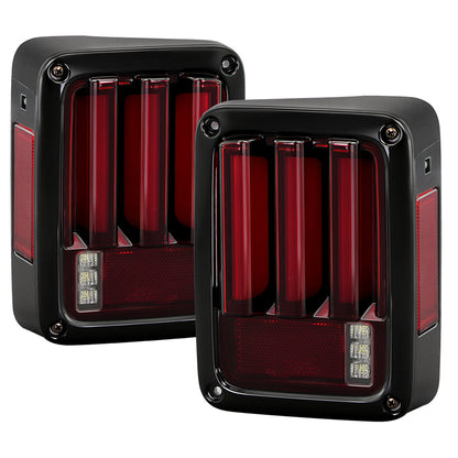 Spyder 07-16 Jeep Wrangler Version 2 Light Bar LED Tail Lights - Red Clear (ALT-YD-JWA07V2-LBLED-RC) 5084798