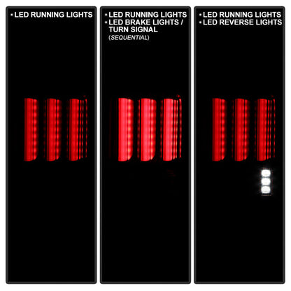 Spyder 07-16 Jeep Wrangler Version 2 Light Bar LED Tail Lights - Red Clear (ALT-YD-JWA07V2-LBLED-RC) 5084798