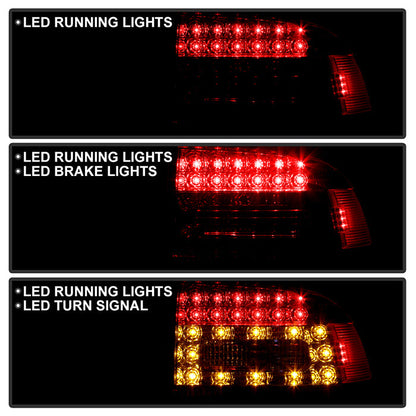 Spyder Porsche Cayenne 03-07 LED Tail Lights Red Clear ALT-YD-PCAY03-LED-RC 5007087
