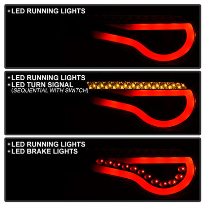 Spyder Scion FRS 12-14/Subaru BRZ 12-14 Light Bar LED Tail Lights Black ALT-YD-SFRS12-LBLED-BK 5072009