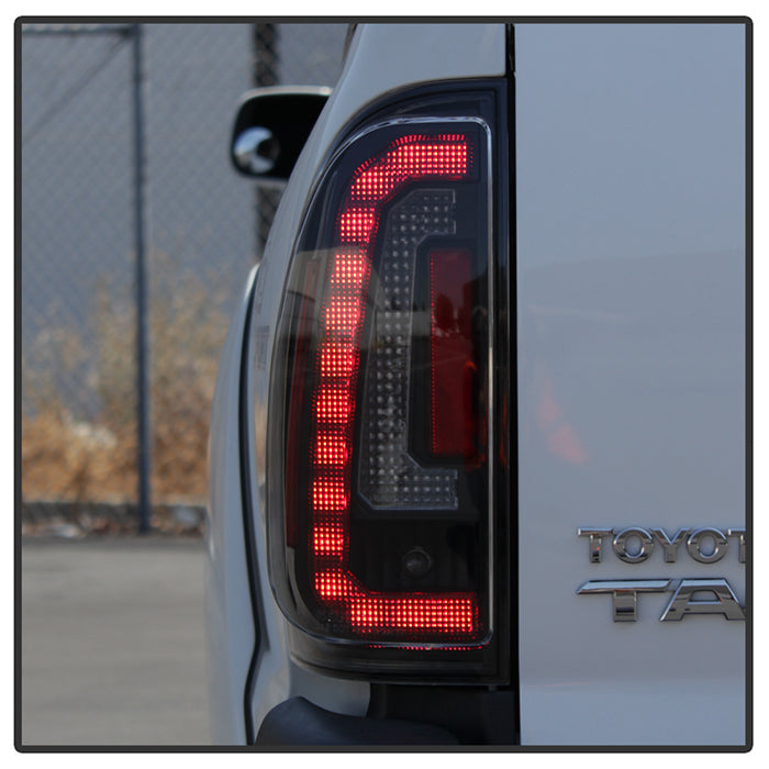 Spyder 05-15 Toyota Tacoma LED Tail Lights (Not Compatible w/OEM LEDS) - Black ALT-YD-TT05V2-LB-BK 5085467