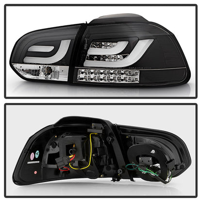 Spyder Volkswagen Golf/GTI 10-13 G2 Type With Light Bar LED Tail Lights Black ALT-YD-VG10-LED-G2-BK 5071767