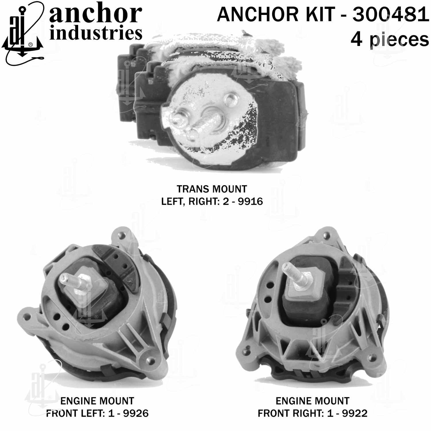 Anchor Engine Mount Kit  top view frsport 300481