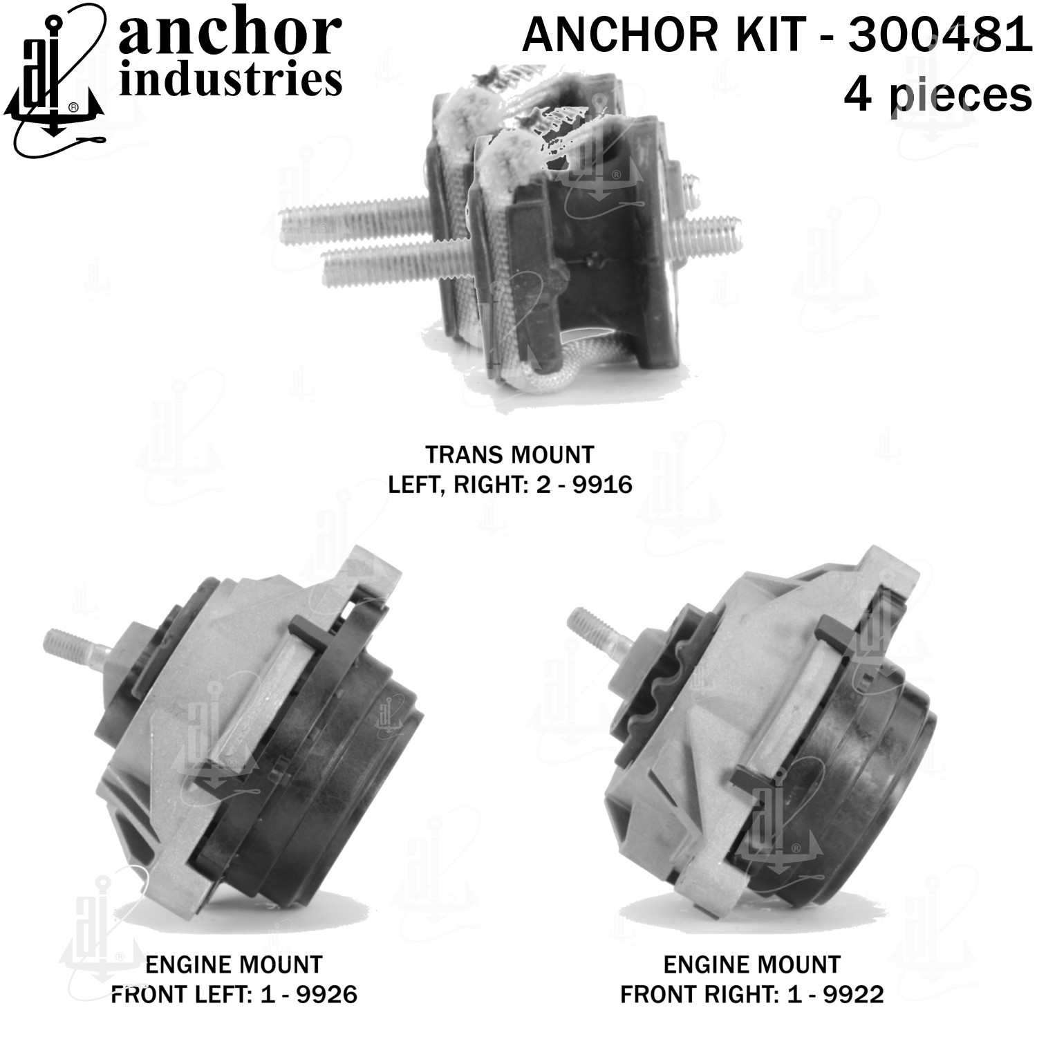 Anchor Engine Mount Kit  top view frsport 300481