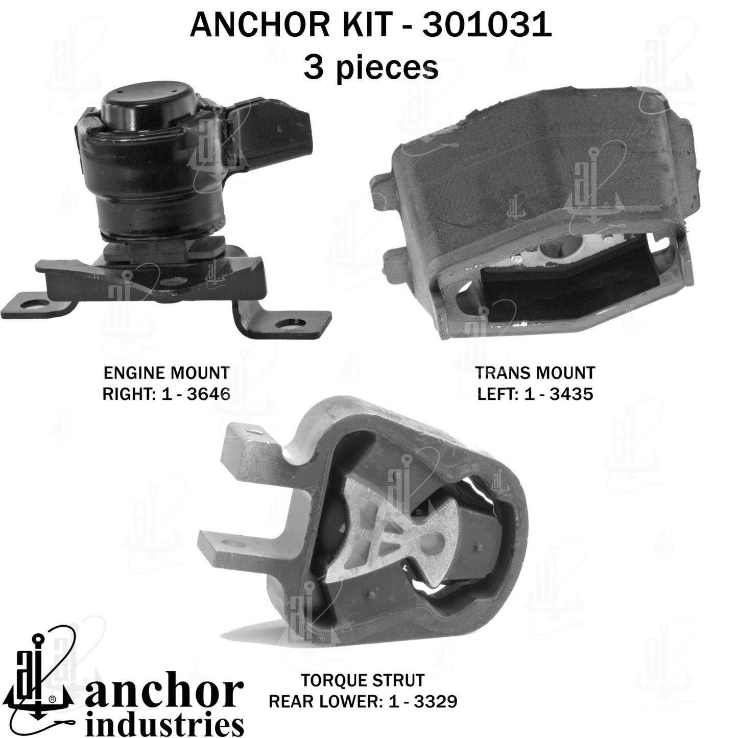 Anchor Mounts Engine Mount Kit 301031 image 5