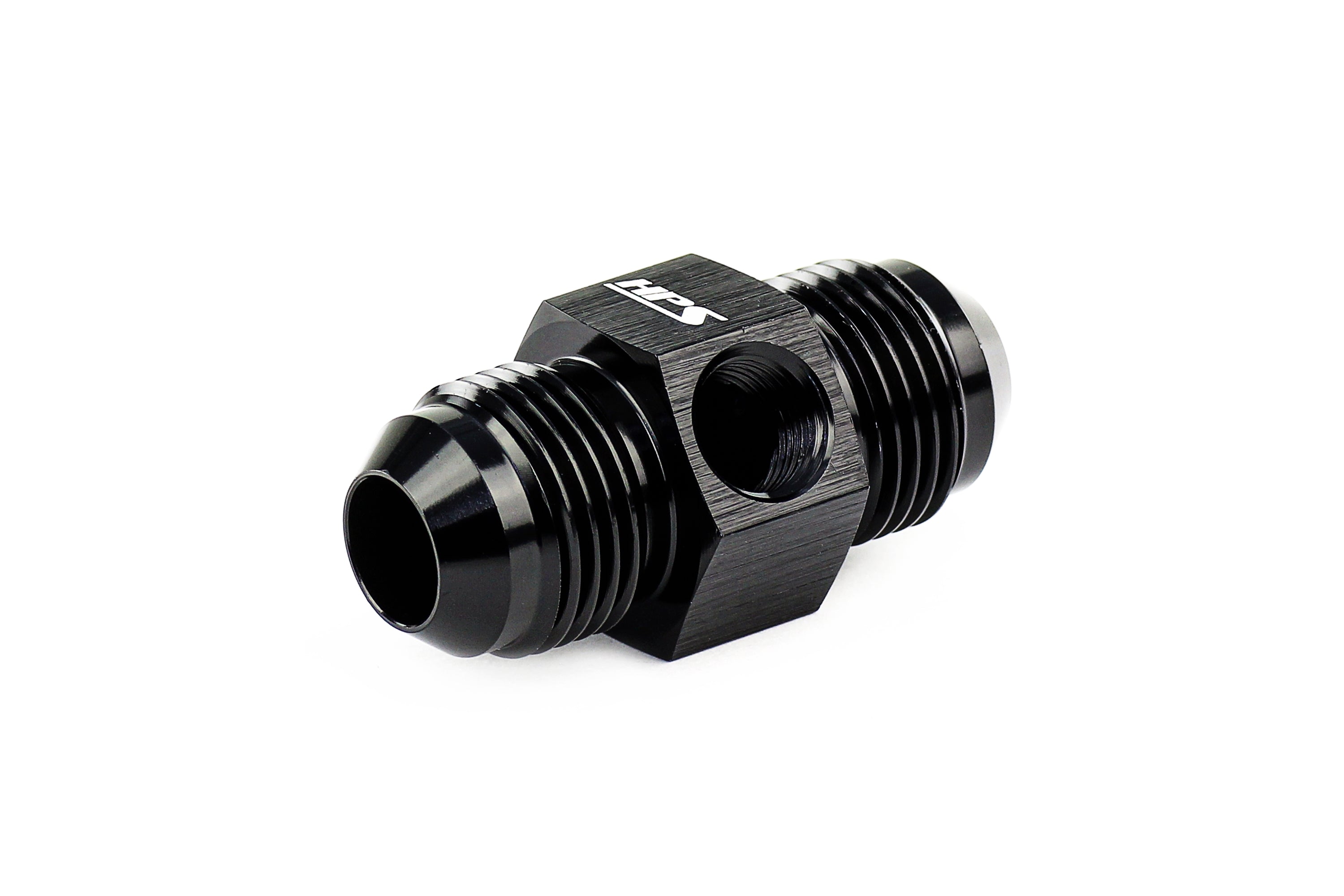 Performance AN Male to Male Adapter with 1/8" NPT Female Port, Aluminum, Black