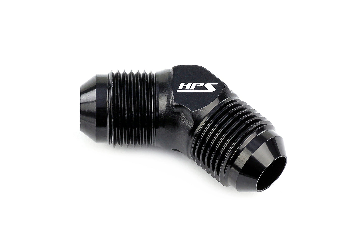 HPS Performance Straight/ 45-90 Degree 3-16 AN Male to Male Union Adapter, Aluminum, Black
