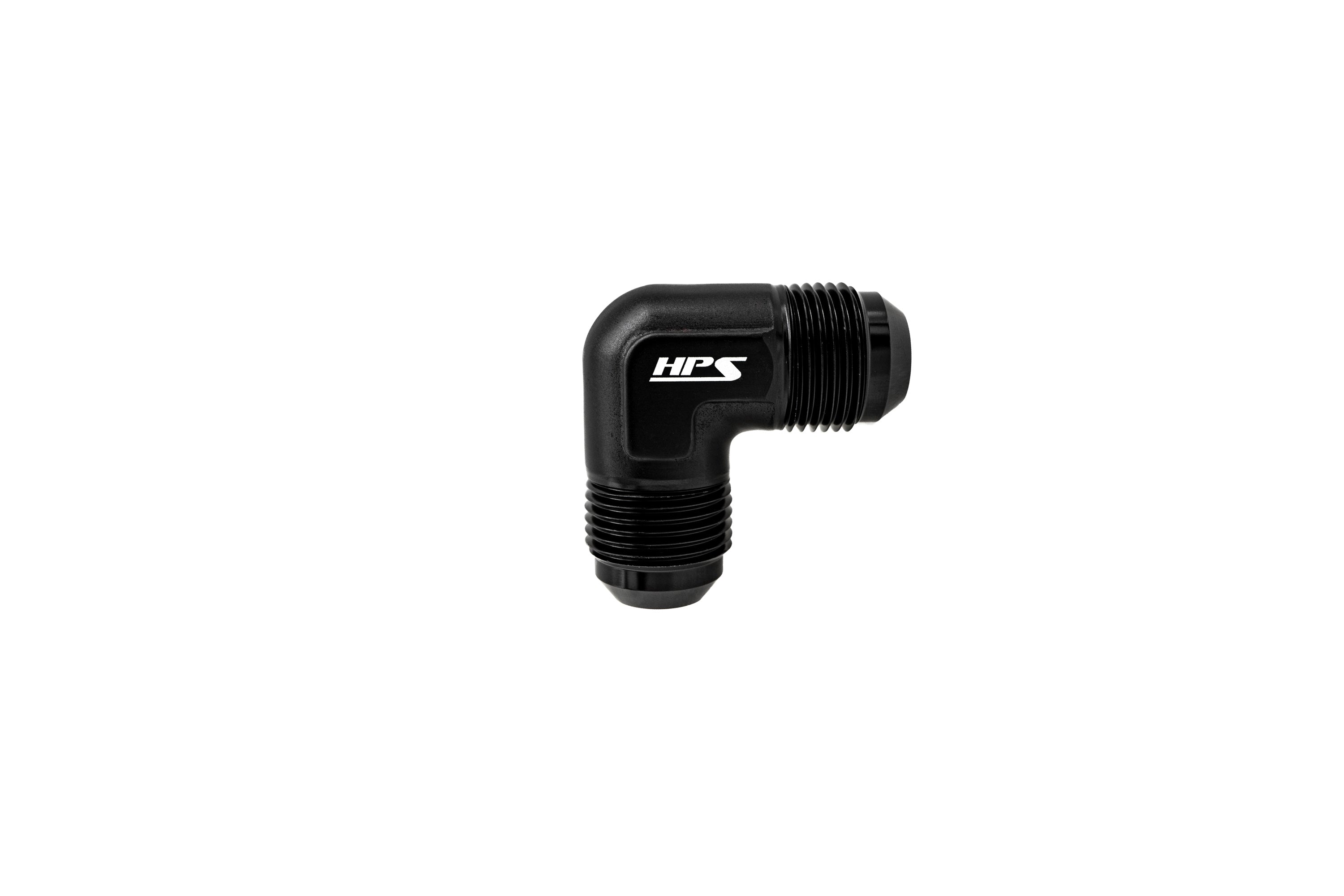 HPS Performance Straight/ 45-90 Degree 3-16 AN Male to Male Union Adapter, Aluminum, Black