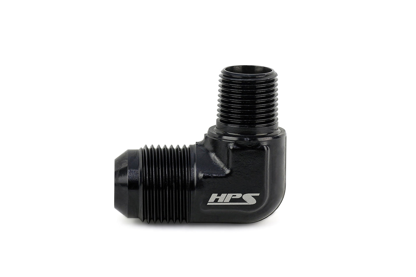 HPS Performance Products AN Flare to NPT / Metric Adapter, Aluminum, Black