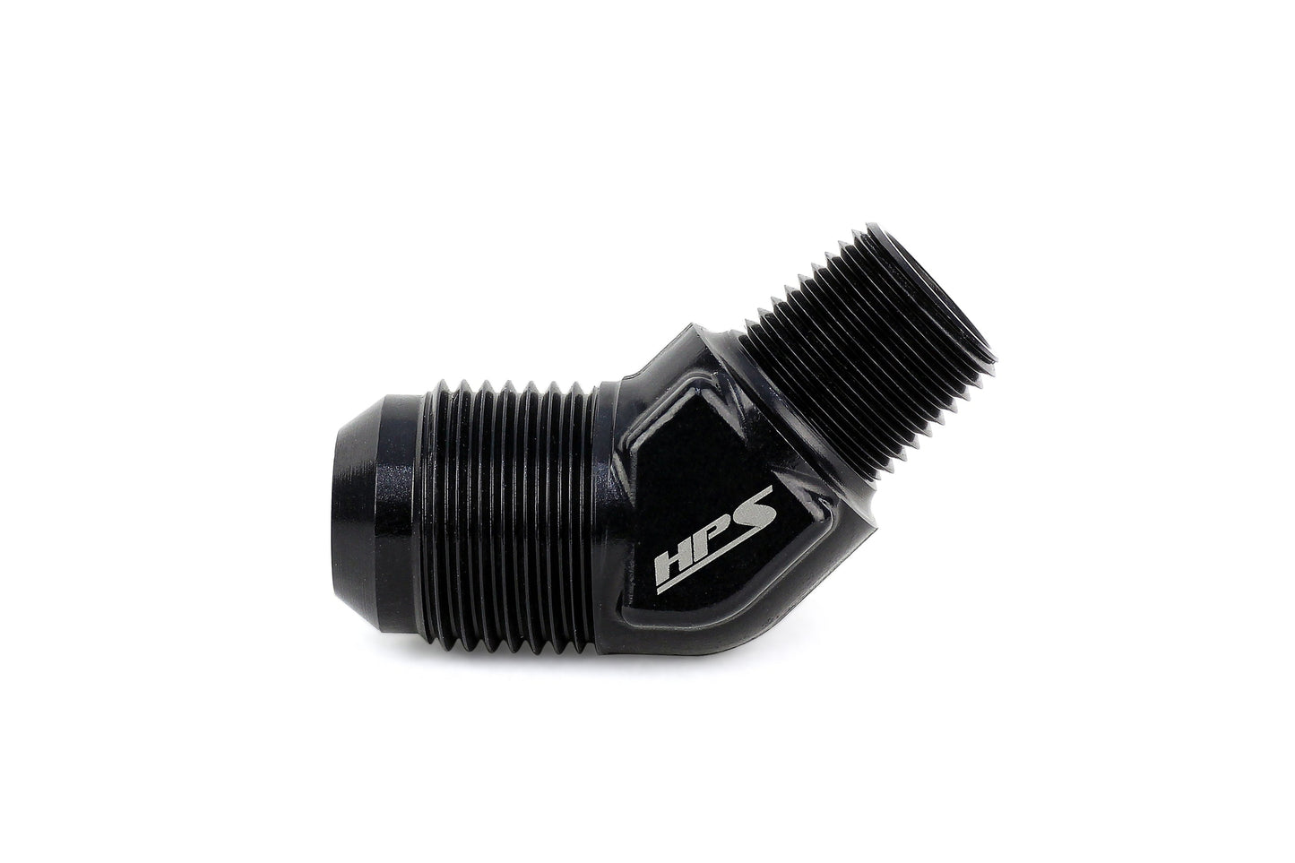 HPS Performance Products AN Flare to NPT / Metric Adapter, Aluminum, Black