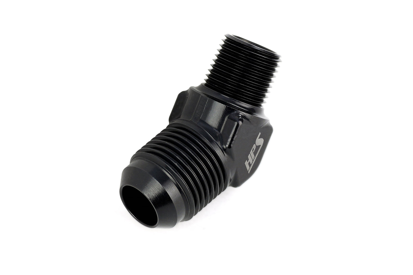 HPS Performance Products AN Flare to NPT / Metric Adapter, Aluminum, Black