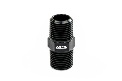 HPS Performance Products Straight NPT Male To NPT Male Union Coupler Adapter, Aluminum, Black