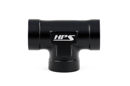 HPS Performance Products NPT Female Tee Coupler Adapter, Aluminum, Black