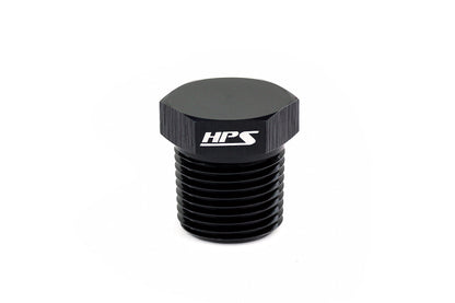 HPS Performance Products AN Fittings NPT Plug, Aluminum, Black