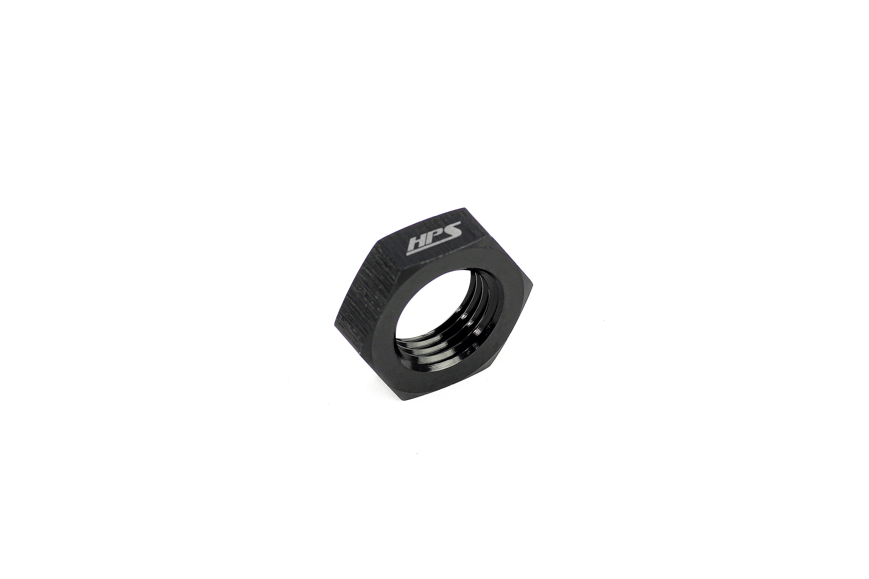 Performance AN Female Bulkhead Fitting Jam Nut, Aluminum, Black