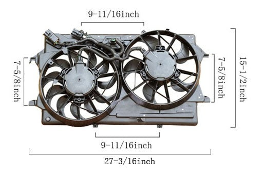 APDI Dual Radiator and Condenser Fan Assembly 6018124