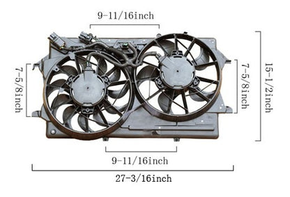 APDI Dual Radiator and Condenser Fan Assembly 6018124