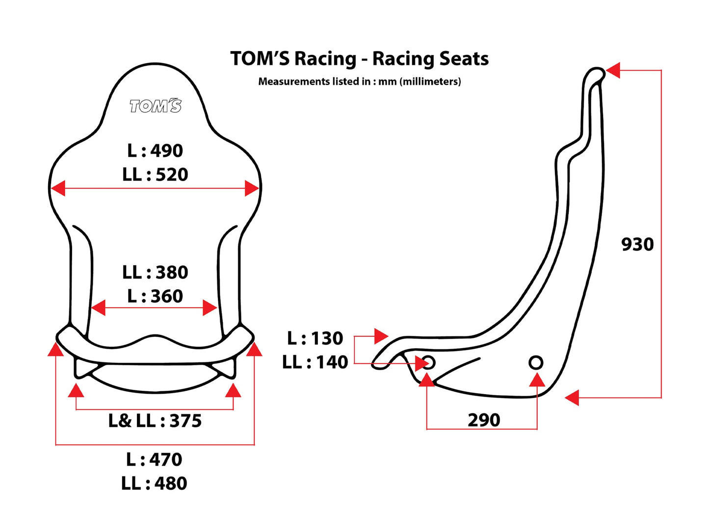 TOM'S Racing TOM'S HERITAGE EDITION Bucket Seats (Carbon Kevlar)