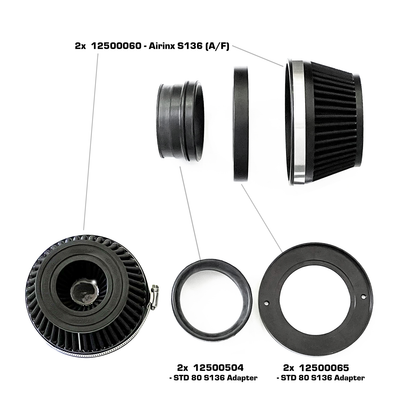 GReddy Spl.: GReddy A/F-Type Airinx S 136 Air Filter, Baseplate & Adapters