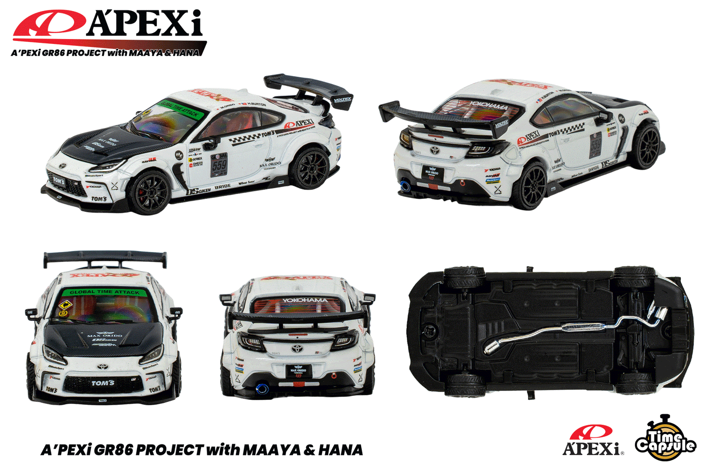 APEXi A'PEXi x Time Capsule - A'PEXi GR86 Project : 2023 Version 1:64 Diecast Model (Individual Driver) ** IN STOCK **
