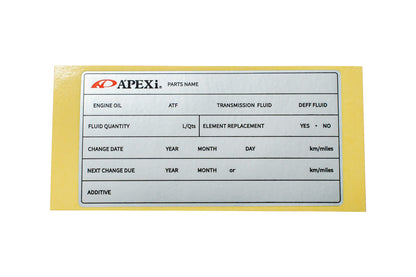 APEXi A'PEXi - Fluid Maintenance Sticker