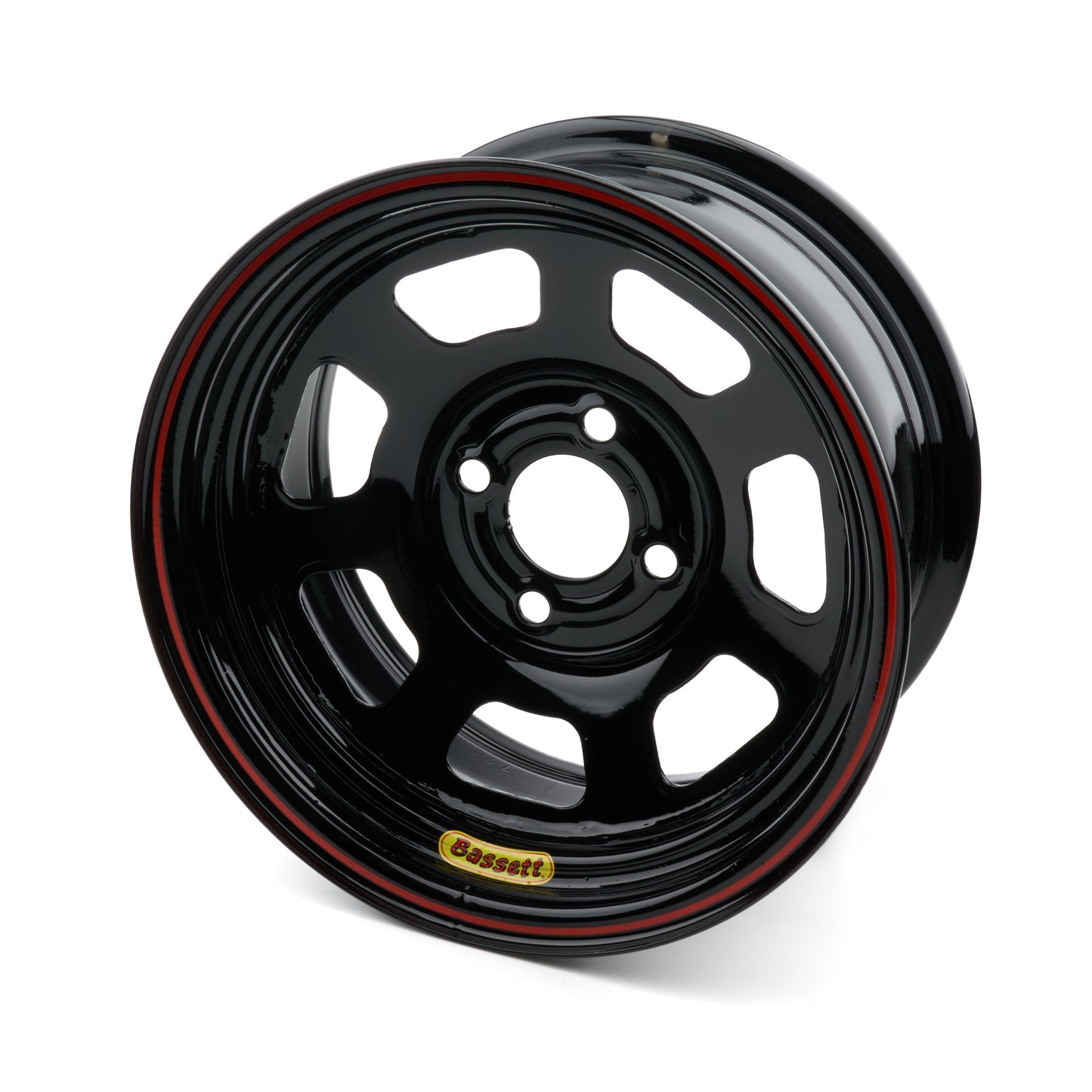 BASSETT Wheel 14x7 D-Hole 4x4.25in 3.5in BS Black Wheels and Tires Wheels main image