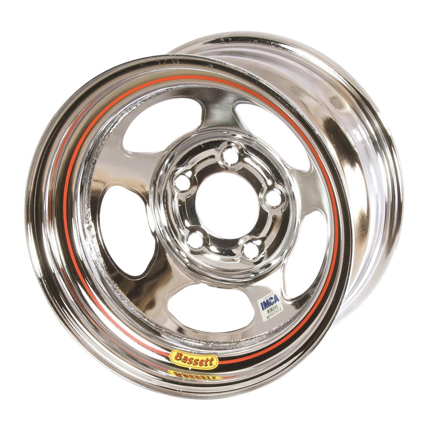 BASSETT 15X8 IMCA 5X4.75 2IN B/S Inertia Chrome Wheels and Tires Wheels main image