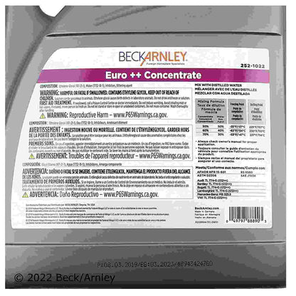 Beck/Arnley Engine Coolant / Antifreeze 252-1022