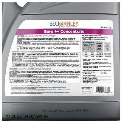 Beck/Arnley Engine Coolant / Antifreeze 252-1022