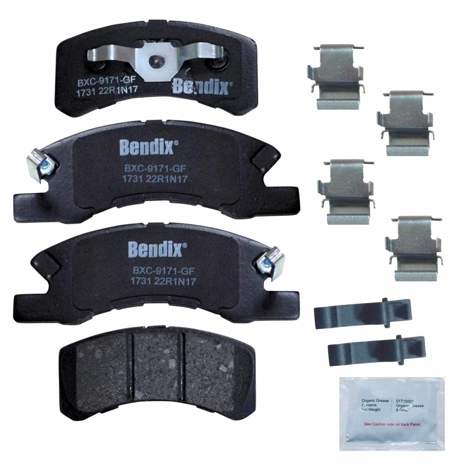 BENDIX PREMIUM COPPER FREE Disc Brake Pad Set  top view frsport CFC1731