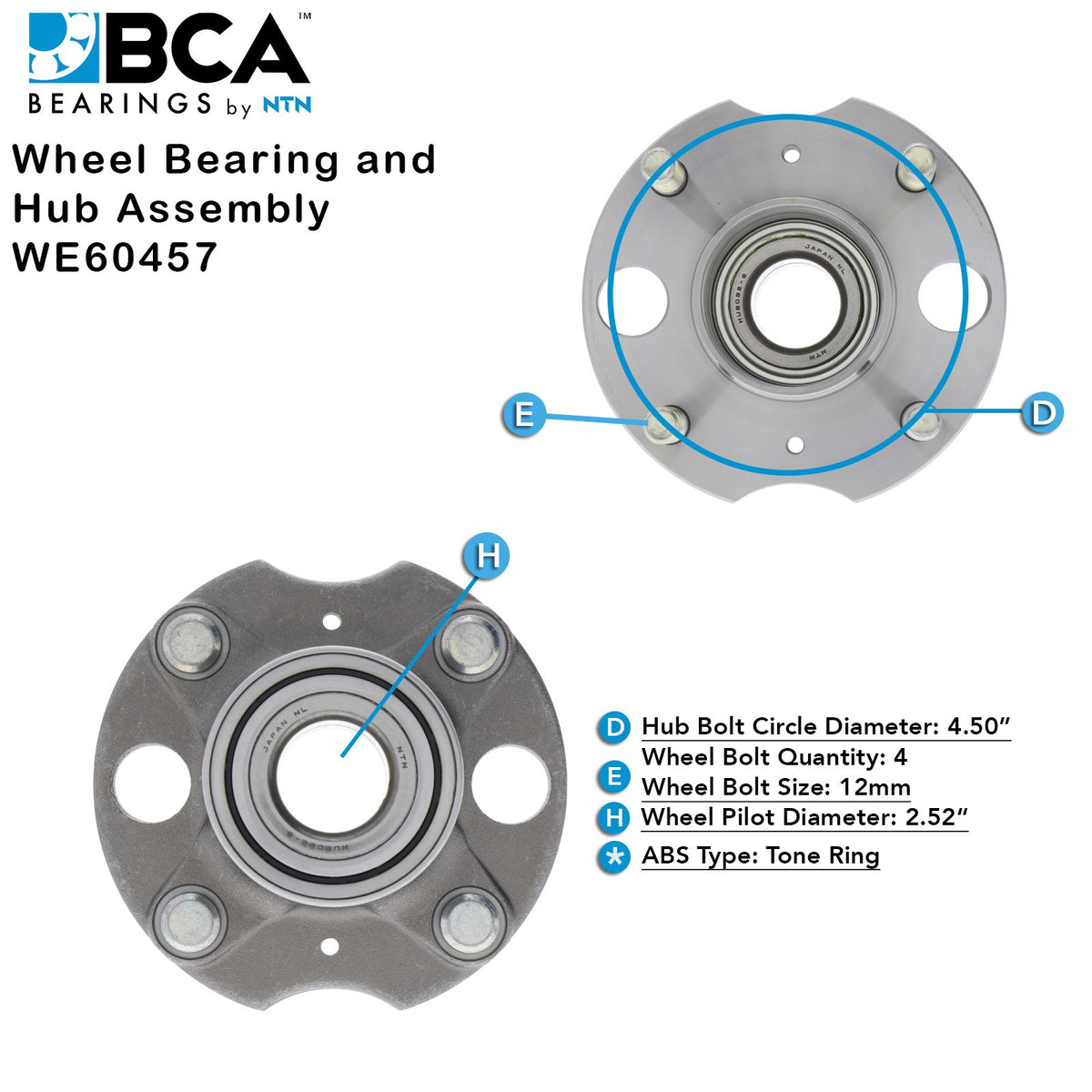 BCA Axle Bearing and Hub Assembly