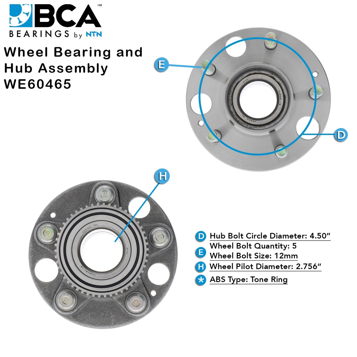 BCA Axle Bearing and Hub Assembly