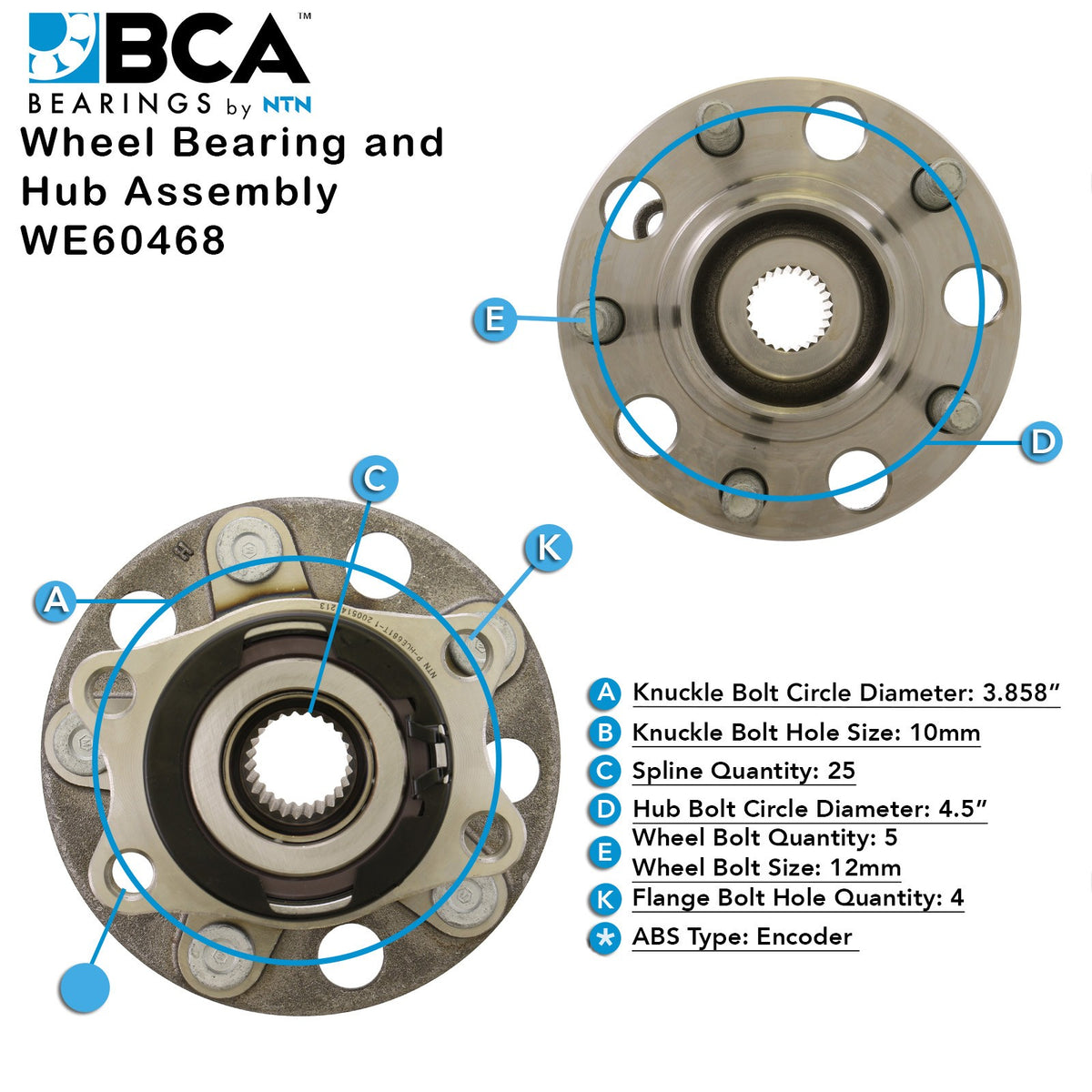 BCA Wheel Bearing and Hub Assembly WE60468