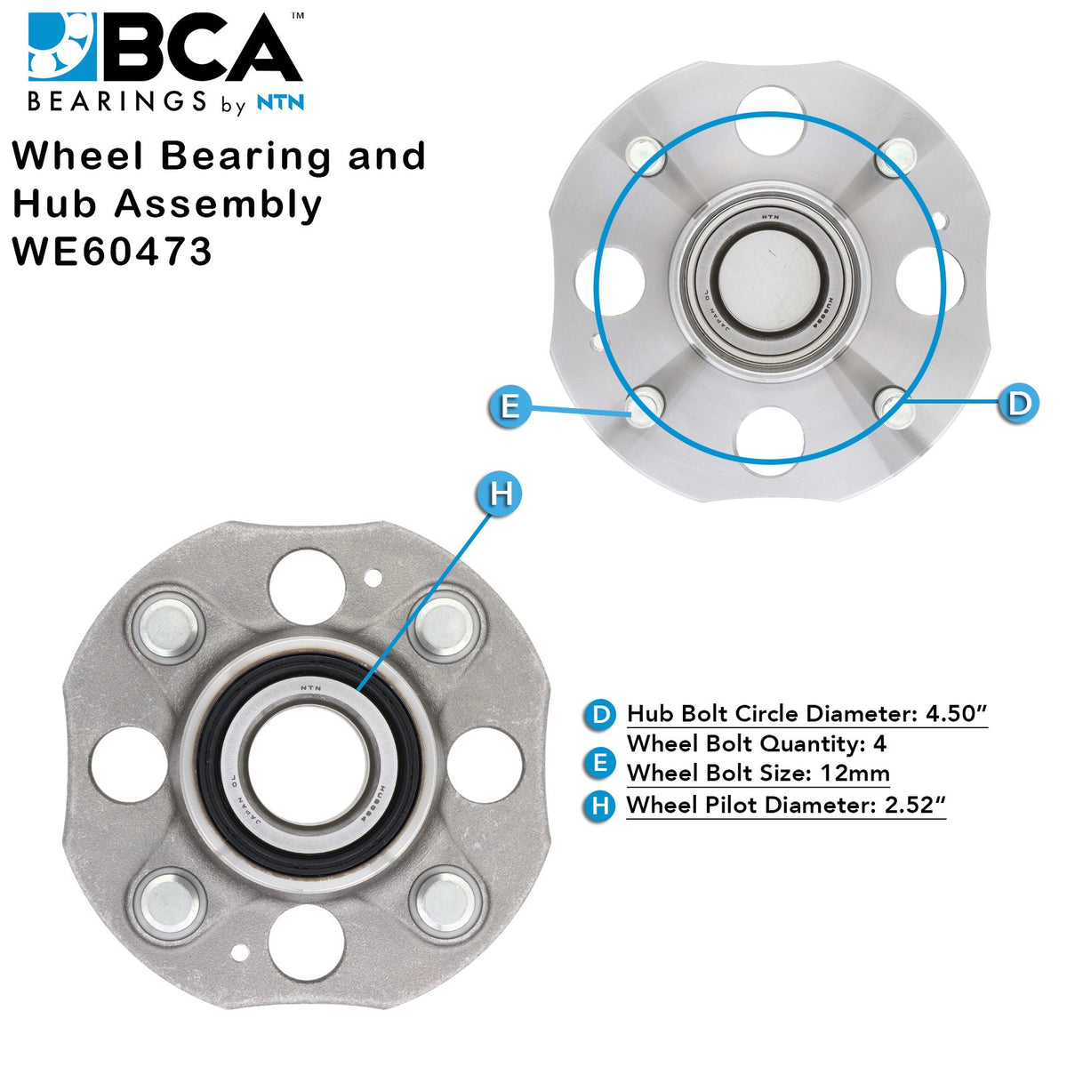 BCA Axle Bearing and Hub Assembly