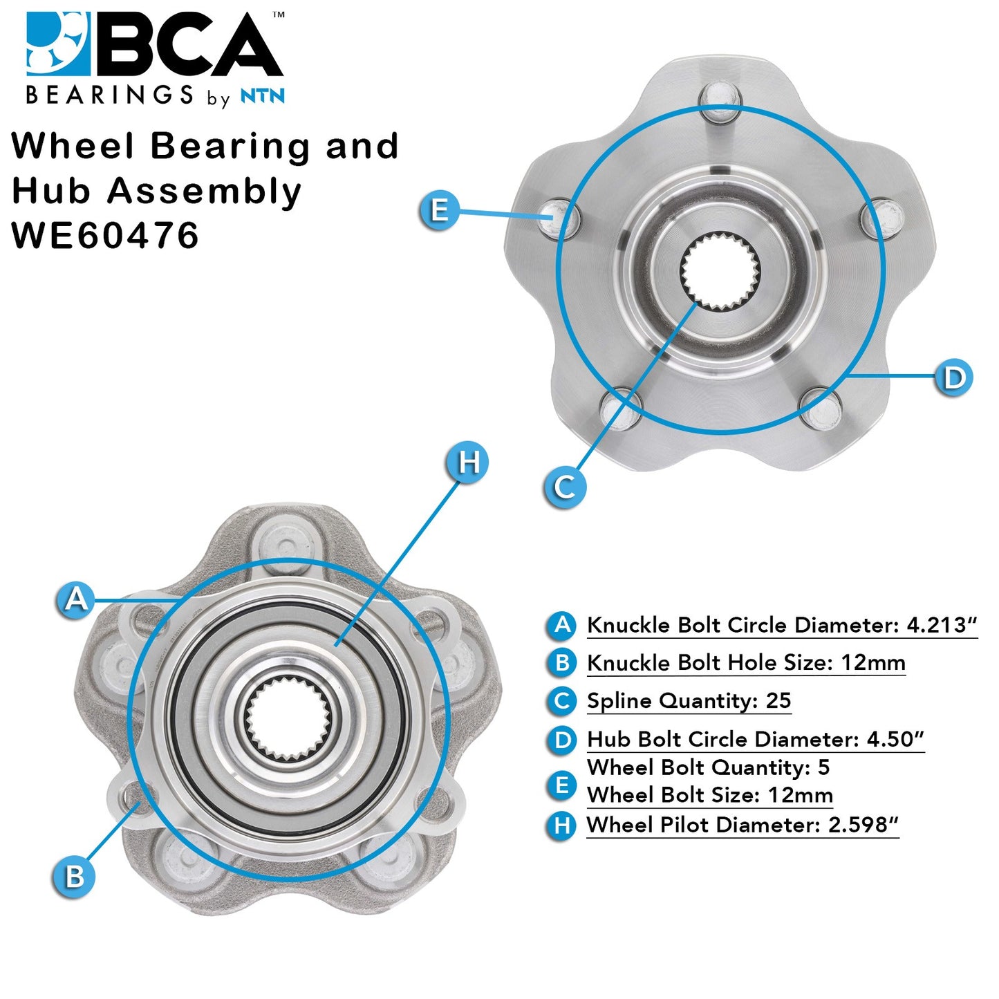BCA Wheel Bearing and Hub Assembly WE60476