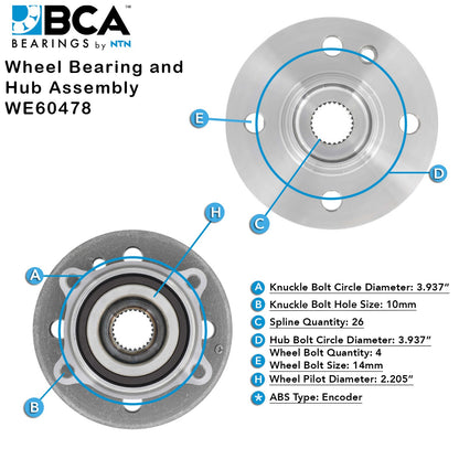 BCA Axle Bearing and Hub Assembly