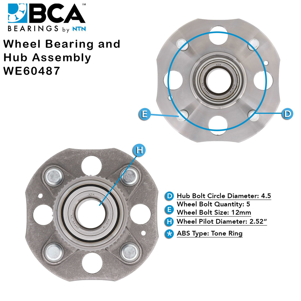 BCA Axle Bearing and Hub Assembly
