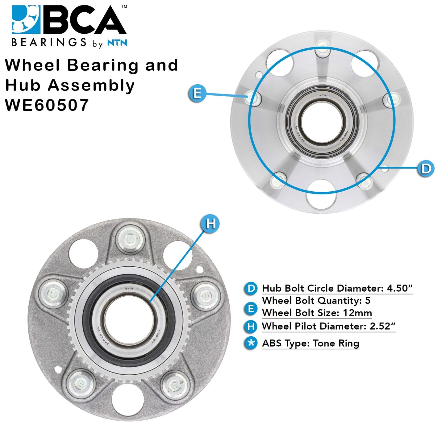 BCA Axle Bearing and Hub Assembly