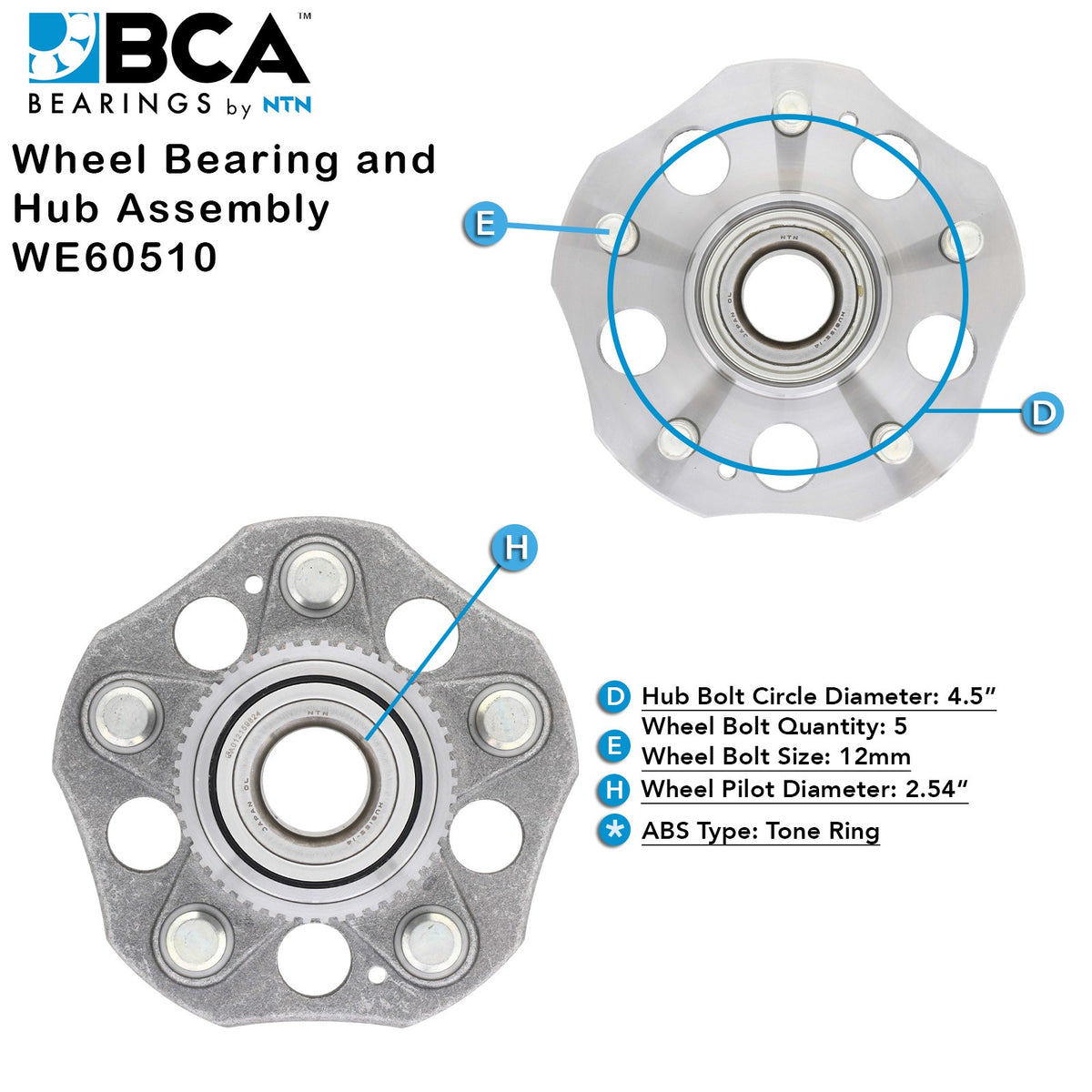 BCA Axle Bearing and Hub Assembly